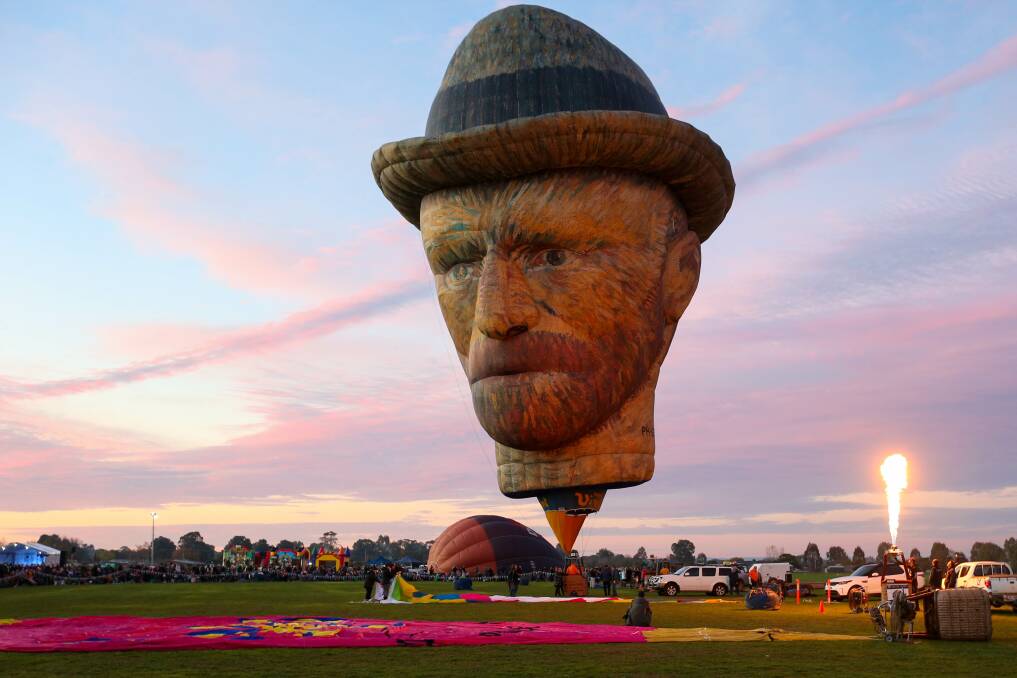 NOT SO STARRY NIGHT: Brown Brothers Winery hosting the Van Gogh balloon as part of Night Glo at the the King Valley Balloon Festival.