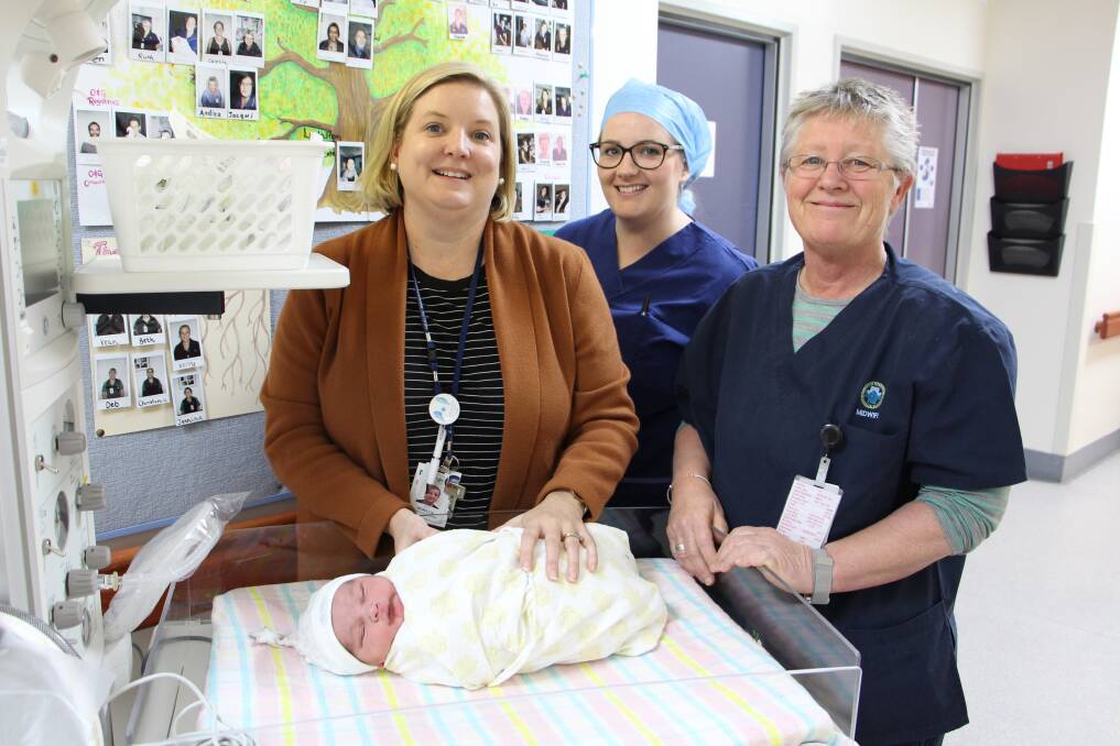 BOOST: Northeast Health's Rebecca Weir, Nicole White, Karen Oddie, with newborn baby Manueli Delainimati. 