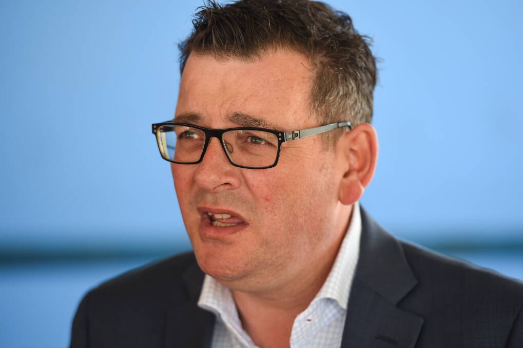 Daniel Andrews during a visit to the Border in February 2020.