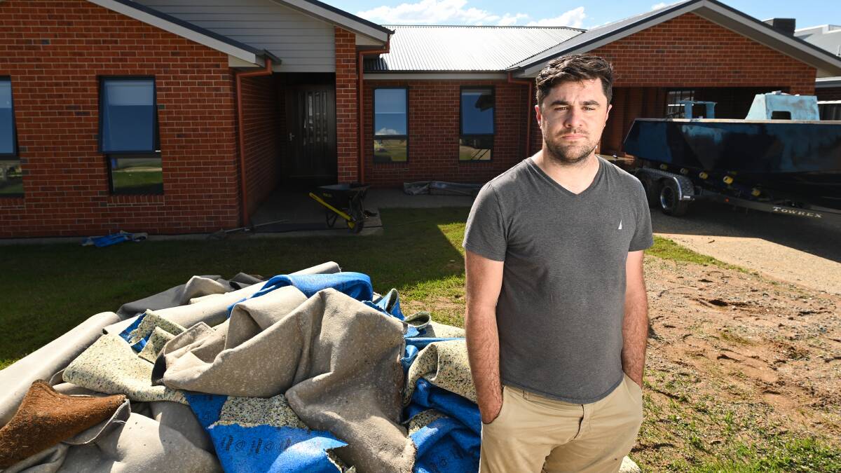 DEVASTATED: Much of Nick Tipping's Thurgoona home was destroyed by flooding caused by Friday night's storm. Picture: MARK JESSER 