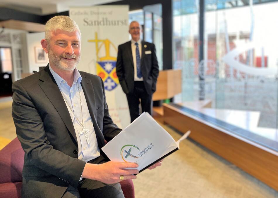 CHANGE: Sandhurt Bishop Shane Mackinlay with the Director of Catholic Education Sandhurst, Paul Desmond. The Sandhurt diocese covers much of Northern Victoria including Wodonga, Wangaratta and Beechworth.