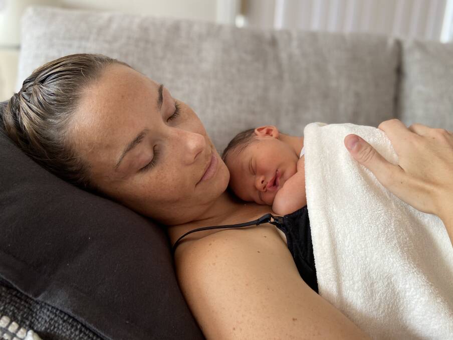 Tahlia McPherson and baby Ari. 