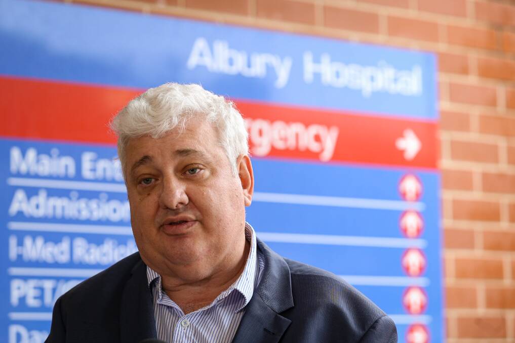 BARRED: Albury Wodonga Health chief executive officer Michael Kalimnios. The organisation has updated their visitor policy to reflect the current Victorian lockdown. 