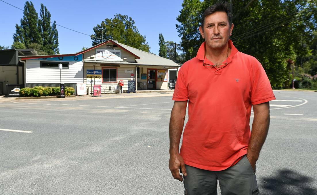 RESILIENT: Mitta general store owner Richard Hay out the front of the town's shop."Within half a day we went from 500 people in town to none tourist wise," he said.