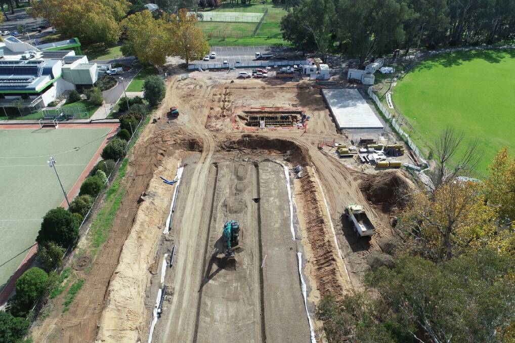 DIG DEEP: Development is underway at the new $10.3 million Corowa Aquatic Facility which is due to be complete in March 2021. 