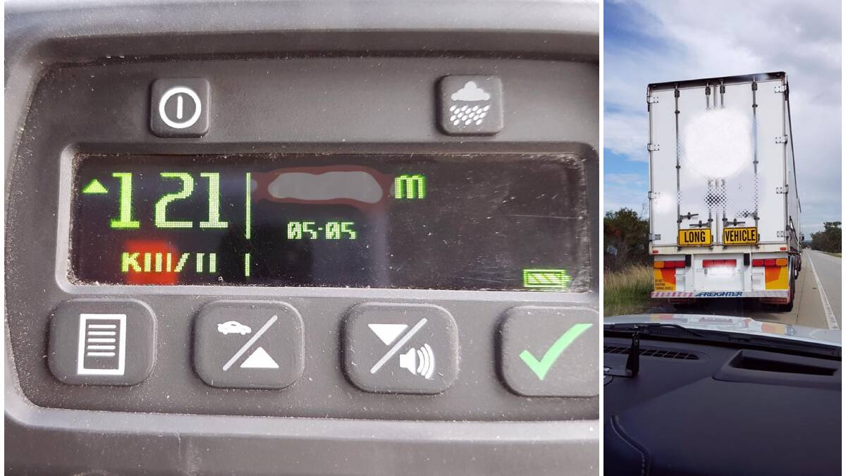 Truck driver detected driving more than 20 km/h over restricted speed limit
