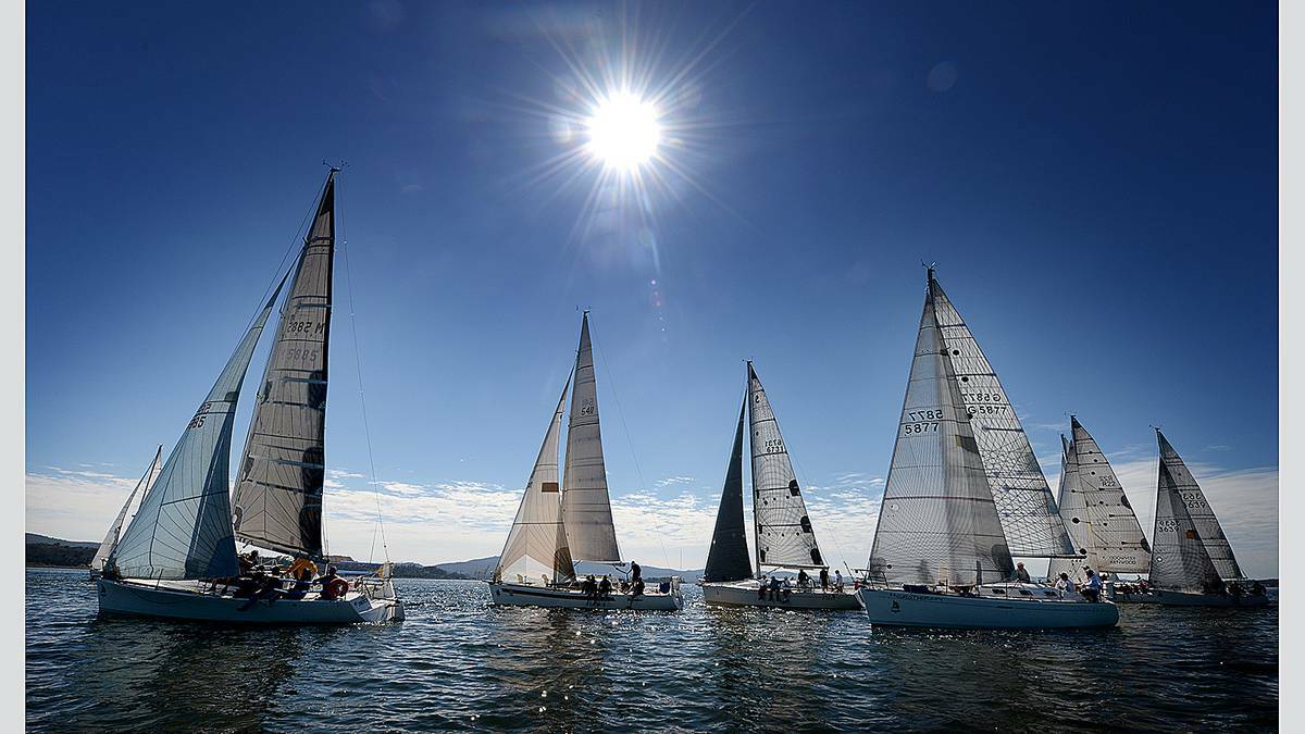 Start of the Launceston to Hobart yacht race. Photo: GEOFF ROBSON.