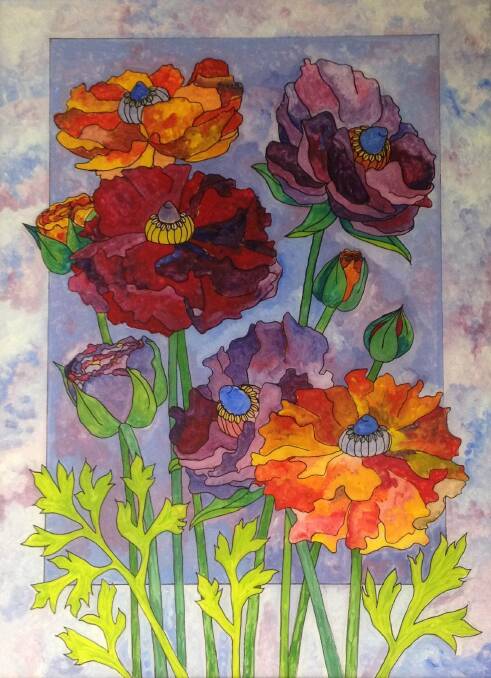 Ranunculus by Corowa print-maker Christine Upton, whose new Play Time exhibition will run from Monday, October 6 until Tuesday, October 28 at Corowa's Gallery 294.
