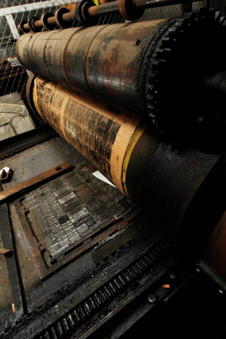 The old printing press from the Corryong Courier in Corryong's Man From Snowy River Museum. Picture: JOHN RUSSELL