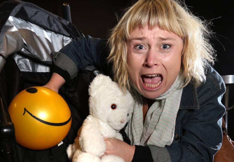 Katharine Rattray plays a deranged mother in Playground Politics, one of the plays in the STAGE: A 10x10 Play Festival,  7pm Saturday, September 13, Albury-Wodonga Theatre Company, South Albury. Picture: PETER MERKESTEYN