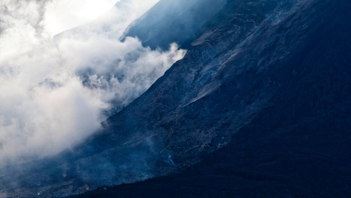 Mount Sinabung spews smoke on January 3, 2014 in Karo District, North Sumatra, Indonesia. Picture: Getty