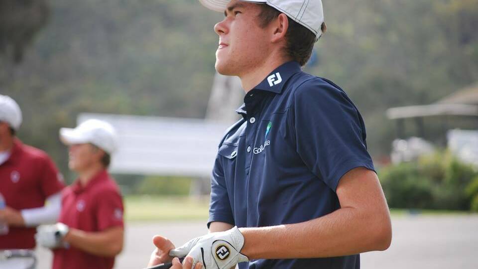 Zach Murray in action against Queensland at the Federal Golf Course in Canberra yesterday.