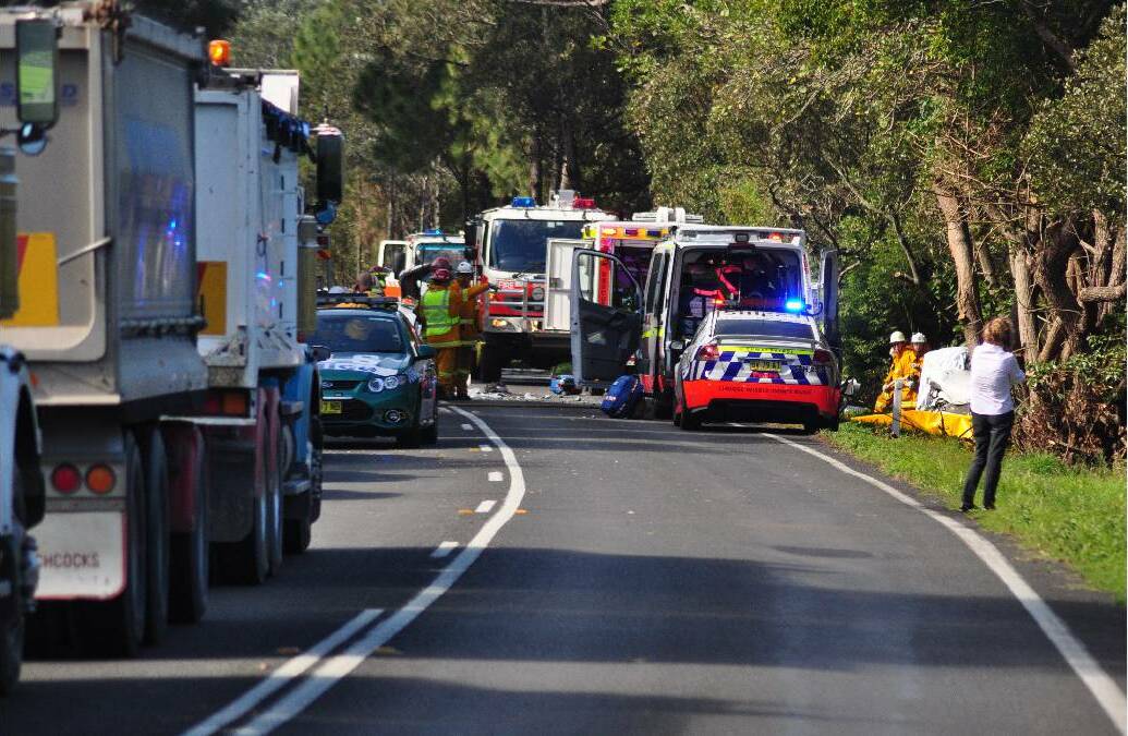 NOWRA: Bolong Road was closed due to a head-on collision between two vehicles that claimed a life this week. Photo: South Coast Register.