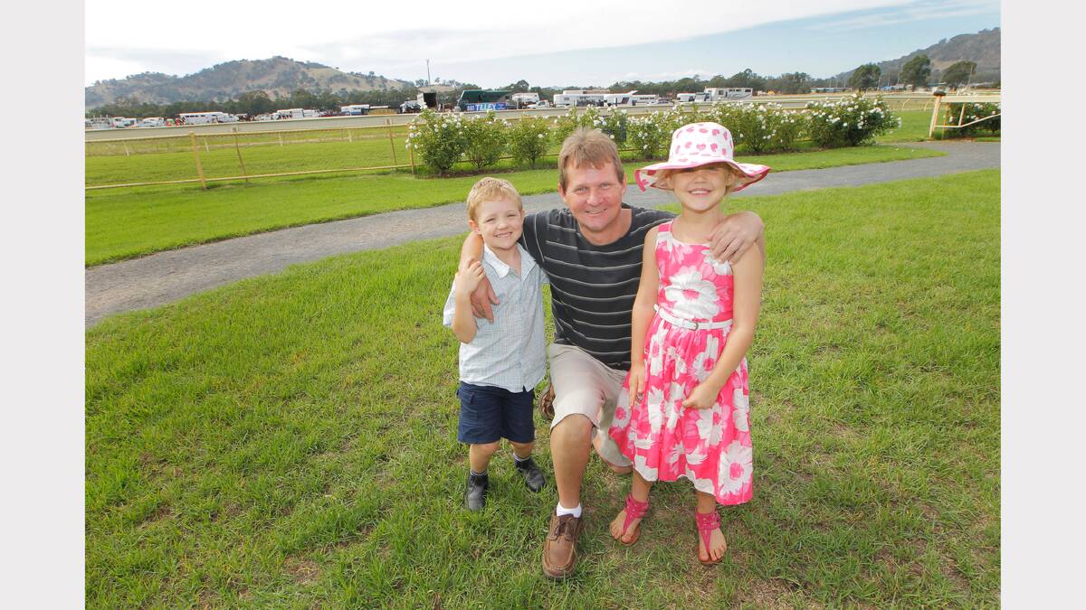 Jack, Dean and Charlotte Sidebottom from Wodonga.