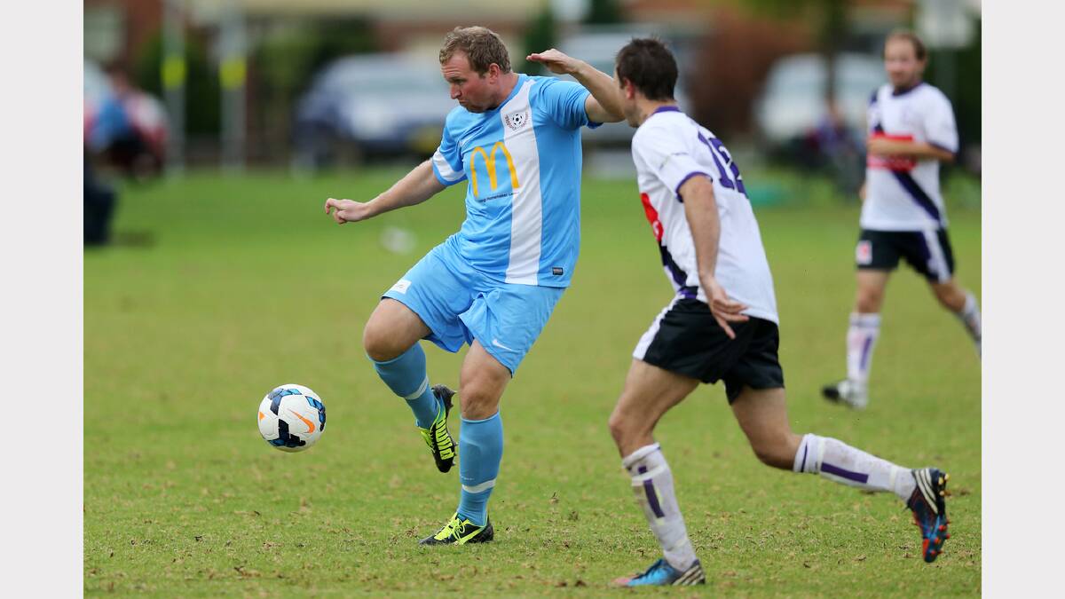 Wanderers' Shaun Wilhelm boots a goal in the opening moments of the second half.