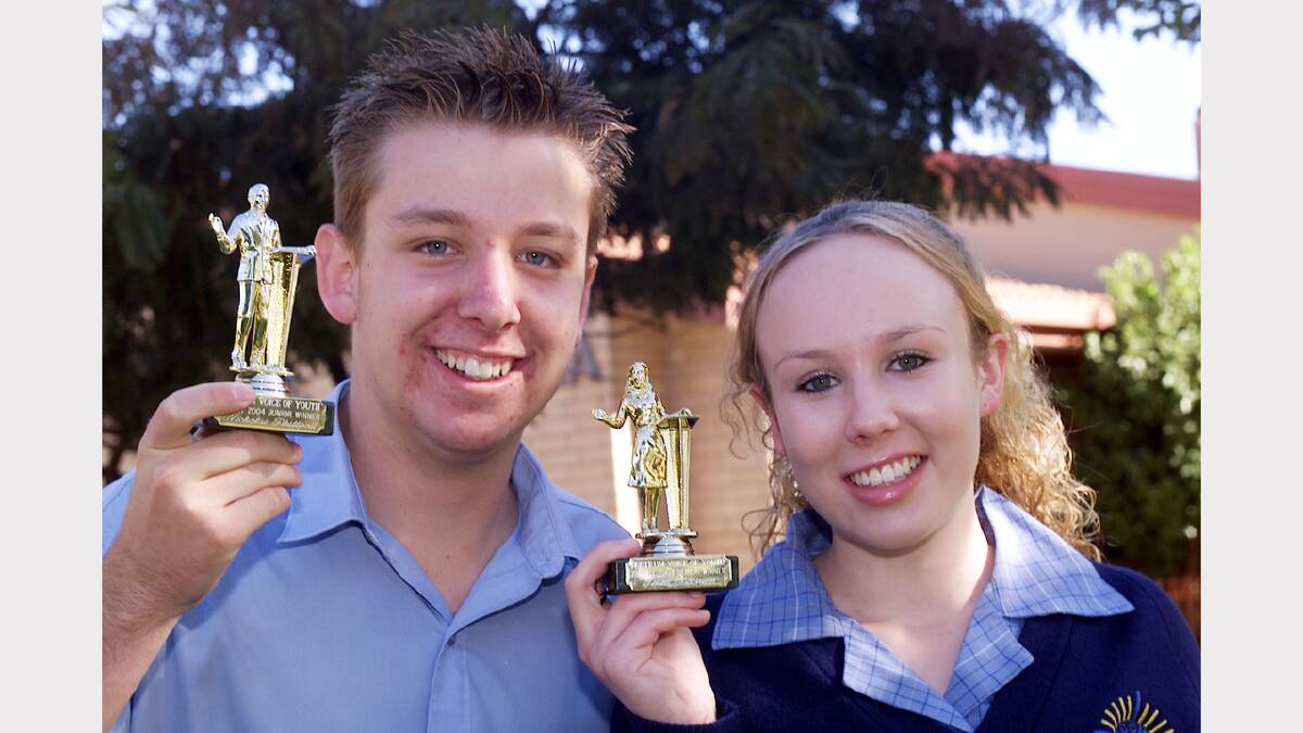 Catholic College Wodonga students Nicholas Phillpott and Tessa O'Brien won their sections of the Rostrum Voice of Youth public speaking competition.