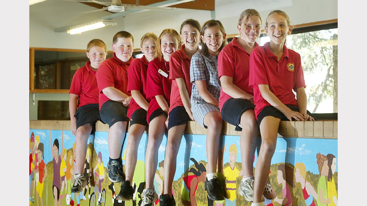 Springdale Heights Primary School students have written Tsunami poems. L to R: Cory Matthews, Cameron Wallace, Sarah Pantling, Tehann Oswald, Emily van Breda, Kate Bartholomew, Amy Petch and Madison Demamiel.