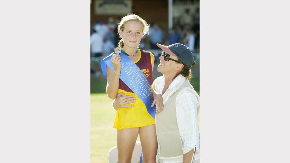 The Yarrawonga Burramine Gift winner carnival. Ricki-Lee casey 10 won the Border School girls 400m Championship. Pictured with her mother Pam Casey both from Berrigan. 