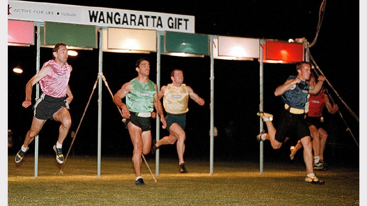 Peter Walsh takes first place in the Wangaratta Gift. Picture: CHRIS McCORMACK
