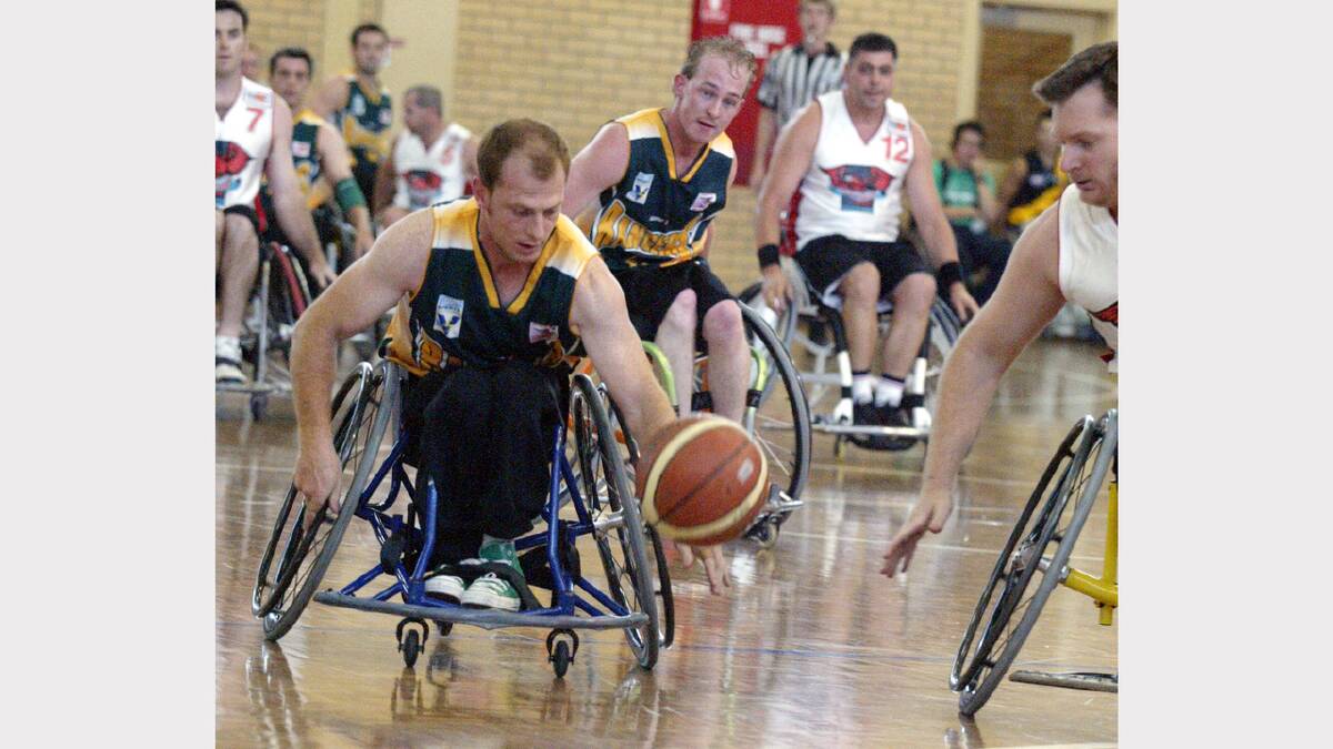 Wheelchair basketball national grade grand final Wollongong vs Dandenong at the Albury Sports Stadium. Dandenong's Campbell Message. Picture: PETER MERKESTEYN
