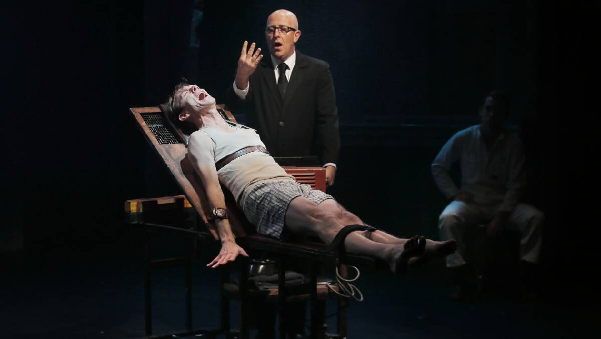 "O'Brien" (David Whitney) brings chilling realism to the stage as he tortures Winston Smith (Bryan Probets). Picture: TARA GOONAN