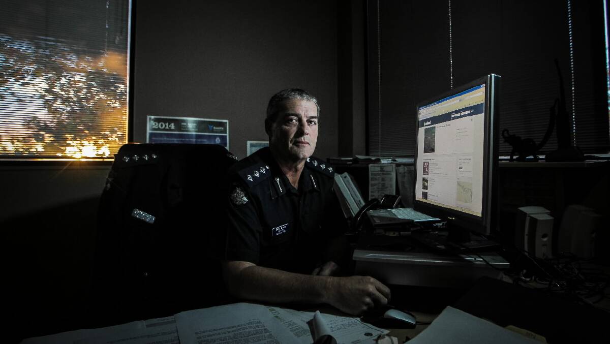Wodonga Insp Tony Davis says online threats between young people are escalating into real world violence. Picture: DYLAN ROBINSON