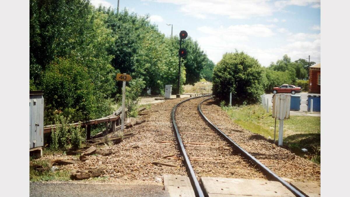 Wodonga railway station, looking south, shows the rotted sleepers trackside that were replaced. Picture: ALEC SAVIDGE