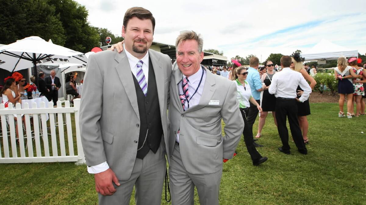 Albury councillors Ross Jackson and Kevin Mack enjoying the fun of the Albury Gold Cup. Picture: DYLAN ROBINSON