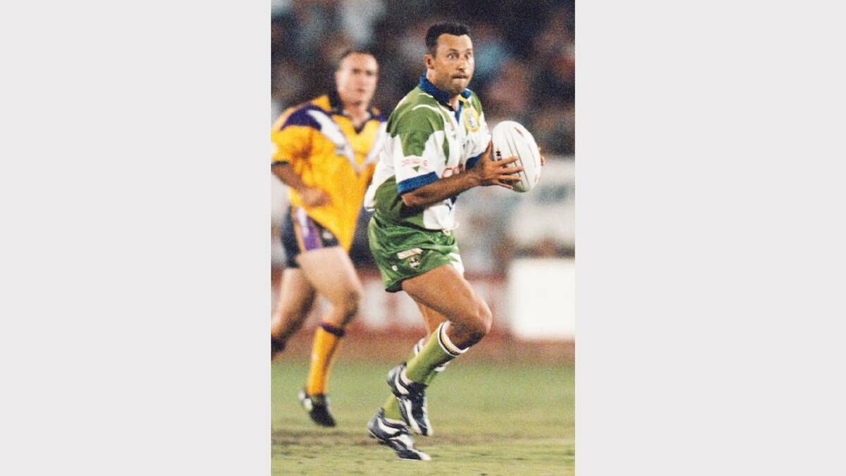 Lavington Sports Club oval -  Canberra Raiders v Melbourne Storm rugby league game. Laurie Daley. Picture: PETER BATSON