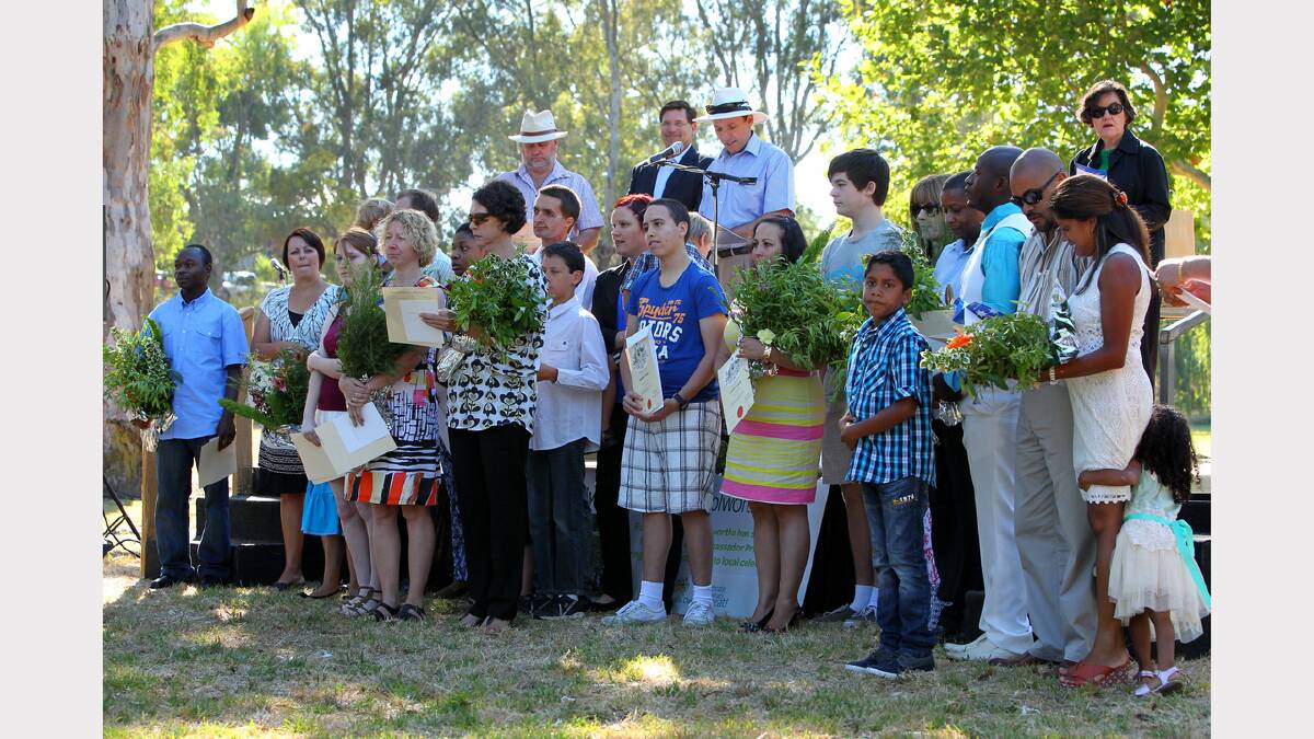 Wodonga. Australia Day celebrations. Some of the participants who became Australian citizens.