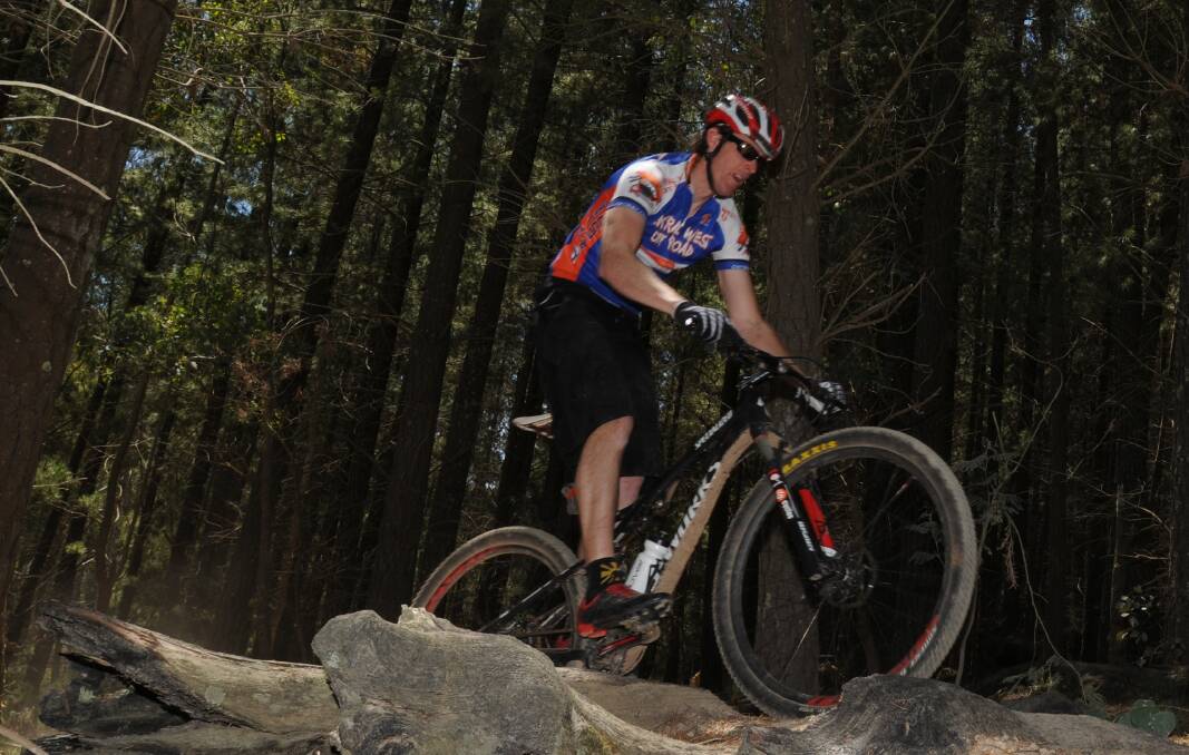BIG RACE: The CWORBC vice president Rodney Farrell on trail at Kinross State Forest. Photo: STEVE GOSCH 1106sglaunch9