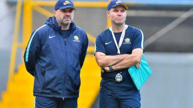 Gamble: Ange Postecoglou is set to stick to his trademark attacking system as the Socceroos seek a vital away goal. Photo: AP