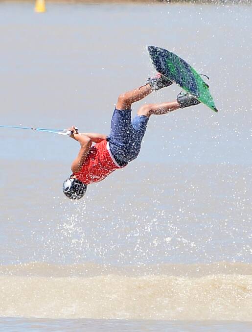 Corey Olsen, 14, competes at the Australian National titles at Wagga's Lake Albert. Pictures: Michael Frogley