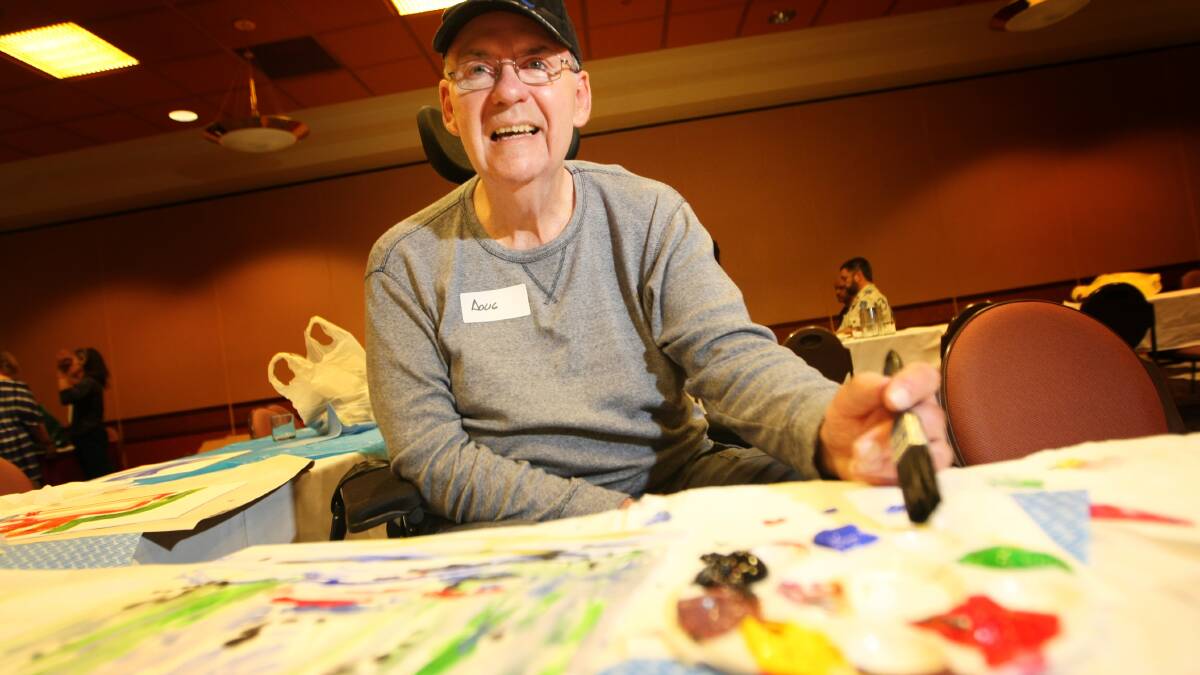 Wodonga's Doug Hoth was an artist previous to having a stroke. Picture: DYLAN ROBINSON
