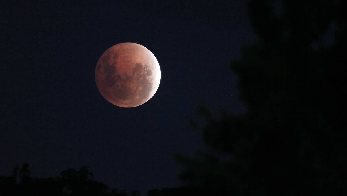 The lunar eclipse cast a pink moon over the Border. Picture: DYLAN ROBINSON