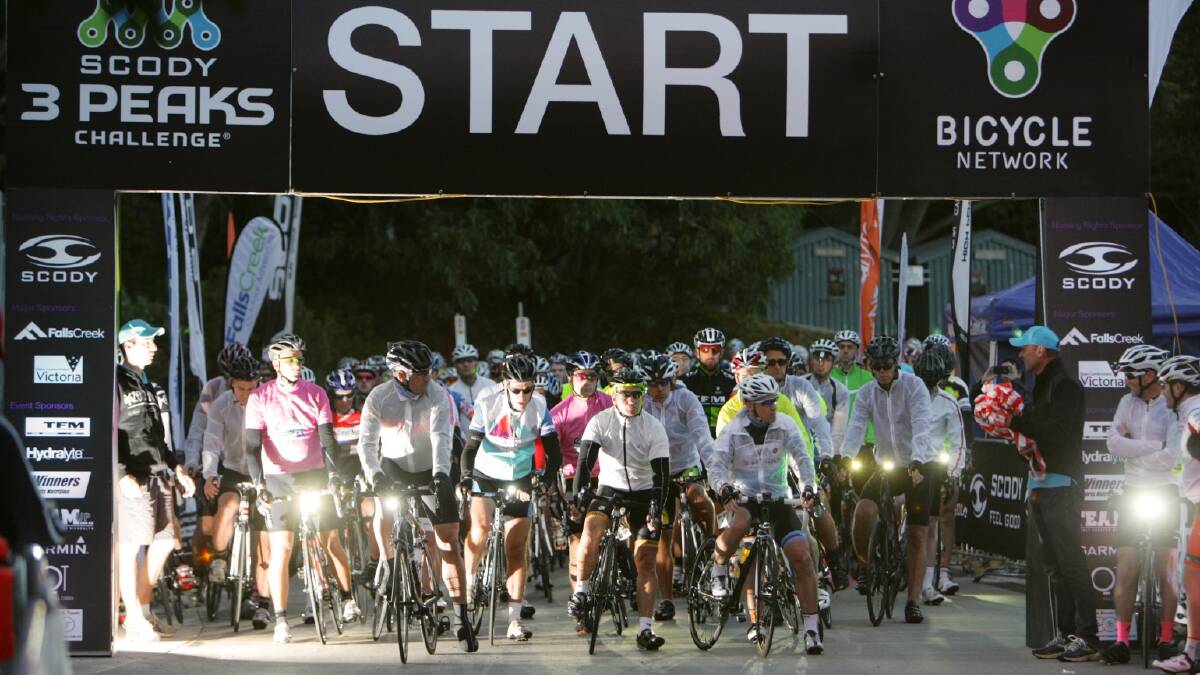 More than 1800 riders prepare to take off in the challenge. 