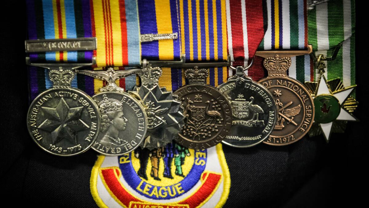 Service medals belonging to Ross Guymer. Picture: DYLAN ROBINSON