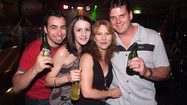 NYE at the Albion, Albury - Tas and Faye Pilikas, with Jo and Michael Zver. Picture: MARK DALLINGER