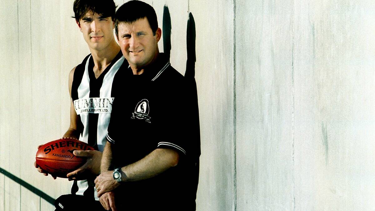  Steve Hetherton the assistant coach for Murray Magpies, with the new Murray Magpies coach Ted Miller. Picture: KATE GERAGHTY