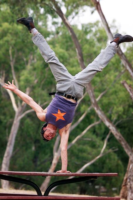  Michael Ling, foundation member of Flying Fruit Fly Circus and now a long-term member of Circus Oz. Picture: MATTHEW SMITHWICK