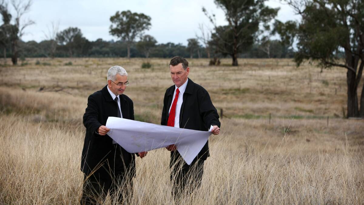 Albury Wodonga Corporation chief executive and disposals manager Dennis Hickey at the announcement of the release of new land near Thurgoona in 2011. Picture: MATTHEW SMITHWICK