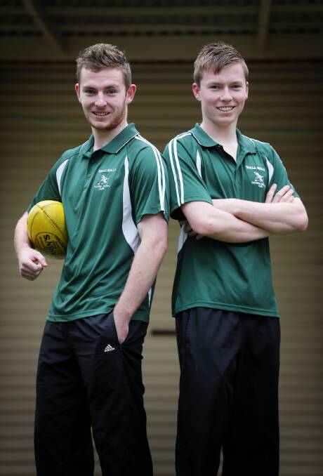  Twins Matt and Sam Crawshaw have joined the Walla Walla footy club. Picture: JOHN RUSSELL