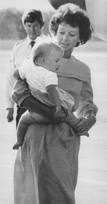 1983 - Prince Charles and Princess Diana make a royal visit to Albury.Prince William with his nanny Barbara Barnes at Albury airport on April 16, 1983  when he was leaving from his stay at Woomargama while his parents Prince Charles and Princess Diana toured Australia.