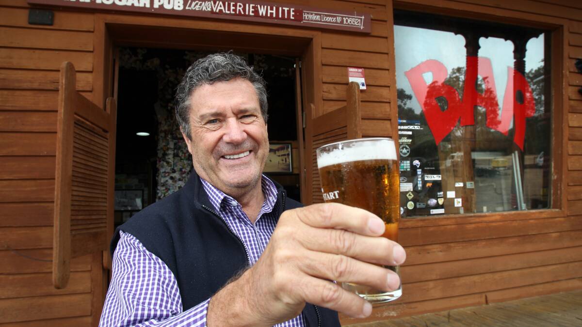 Ettamogah Group principal owner Leigh O'Brien makes a toast to the fact the pub's brew is flowing again. 