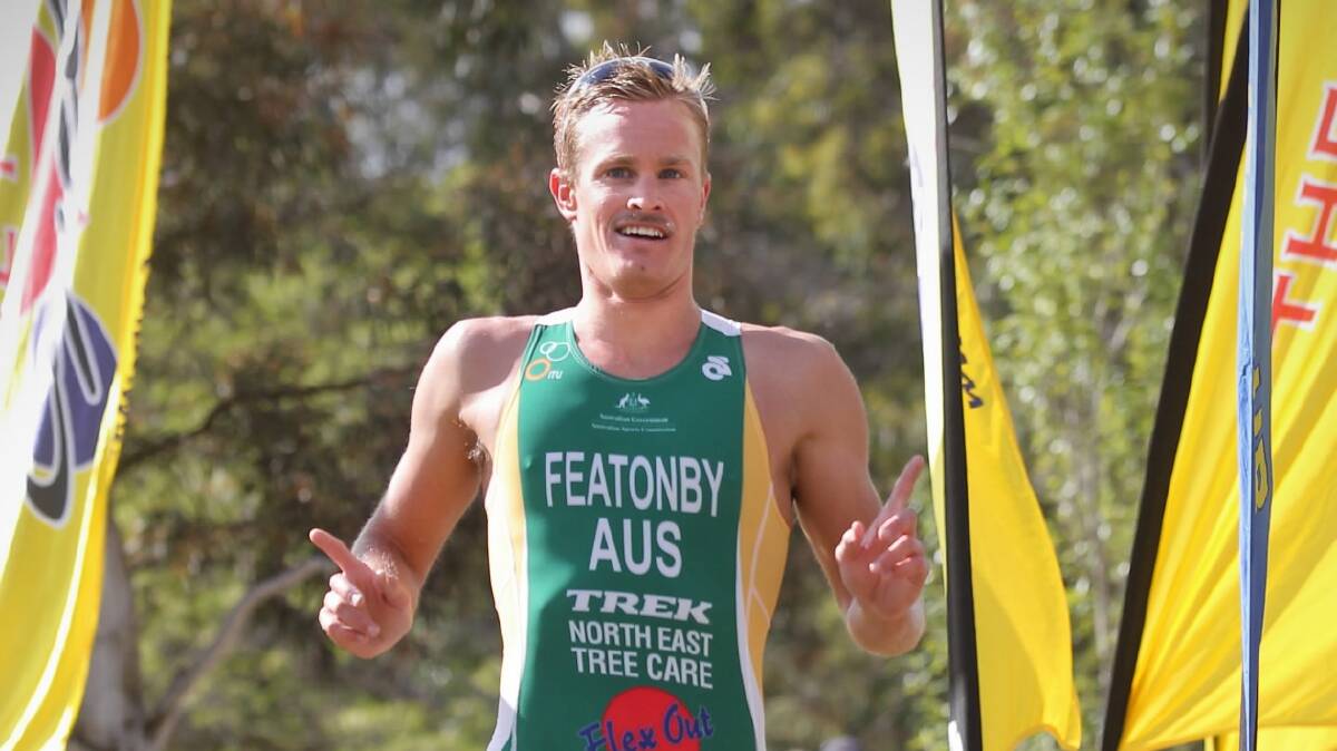 Jesse Featonby has come eighth in the Tongyeong ITU Triathlon World Cup.