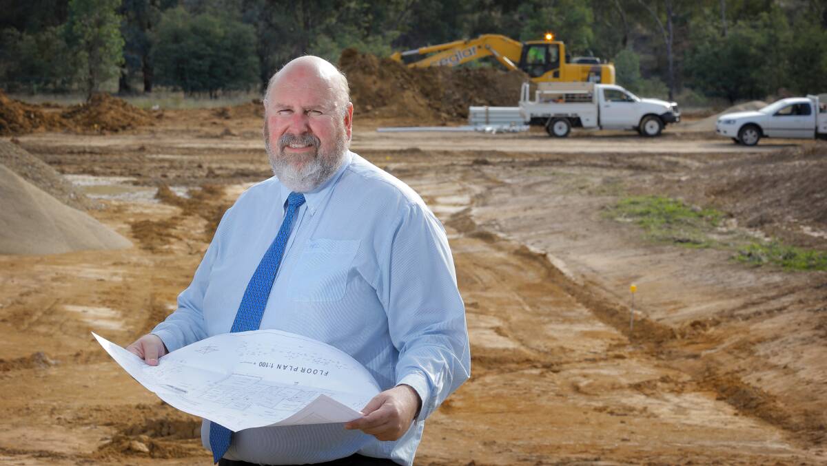Peter Bowen Homes sales manager Peter Brown at stage 6 of the Thurgoona's Mitchell Park Estate where construction is currently underway. Picture: TARA GOONAN