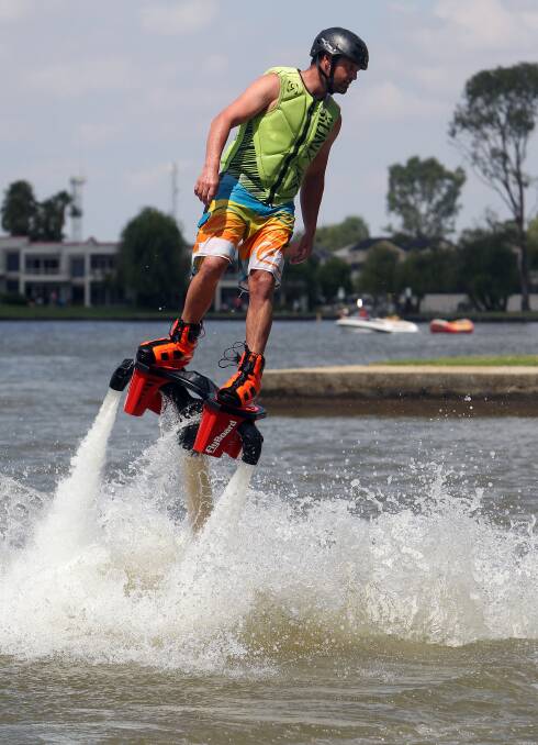 Pete O'Neill ran a display on the flyboard at the event. 