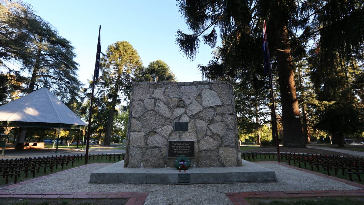 The cenotaph at Beechworth will be updated with the names of fallen soldiers in the coming months. Picture: MATTHEW SMITHWICK