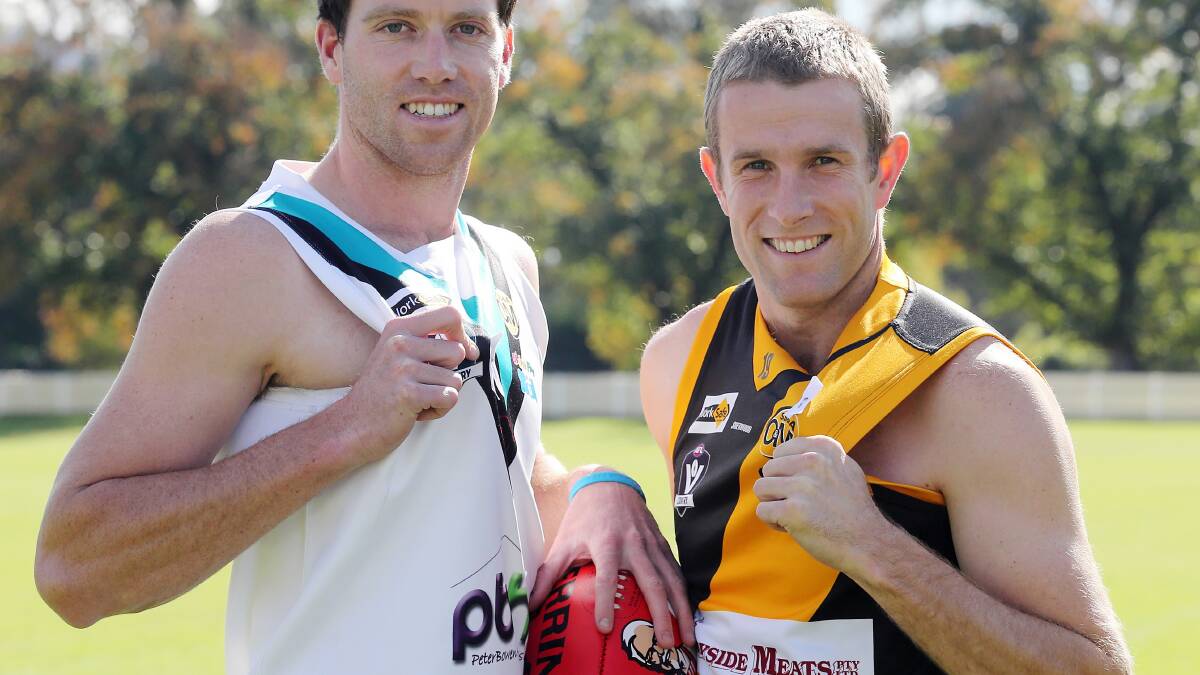 Lavington coach James Saker and his Albury counterpart Chris Hyde will wear white armbands today to raise awareness of violence against women. Picture: JOHN RUSSELL