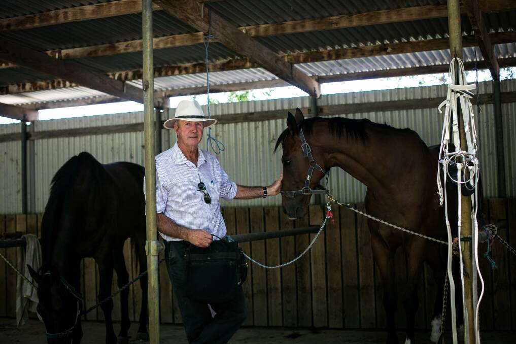  Rodger Waters, who trains at Wantabadgery, had high, but over-ambitious, hopes for his three horses at Towong. His best result was Exchancellor that finished second in the 1400-metre 0-58 handicap. Pictures: DYLAN ROBINSON